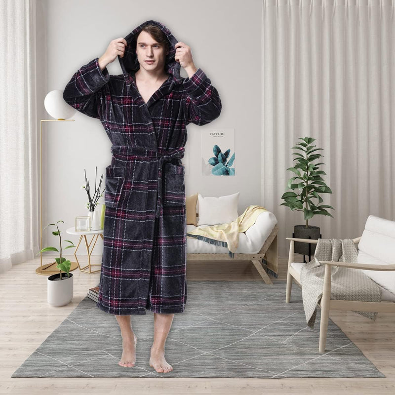 Lars Luxury Men's Robe with Hood-Black-S-State of Style