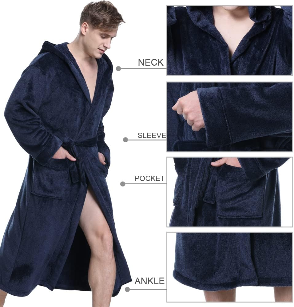 Lars Luxury Men's Robe with Hood-Black-S-State of Style