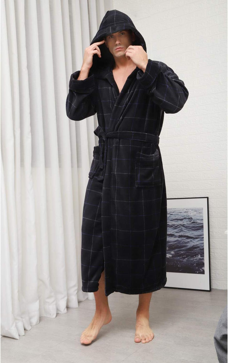Lars Luxury Men's Robe with Hood-Black-S-State of Style