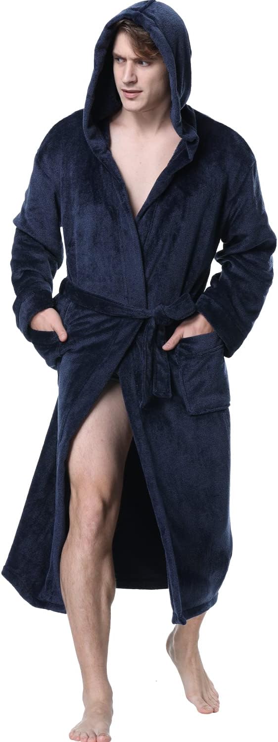 Lars Luxury Men's Robe with Hood-Dark Blue-S-State of Style