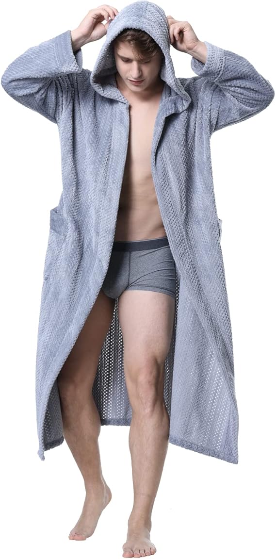 Lars Luxury Men's Robe with Hood-Grey-S-State of Style