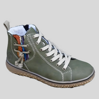 Laurence – High-Top Lace-Up Shoes with Side Lace Detail-Eucalyptus Green-4.5-State of Style