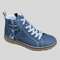 Laurence – High-Top Lace-Up Shoes with Side Lace Detail-Mineral Blue-4.5-State of Style