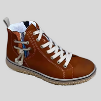 Laurence – High-Top Lace-Up Shoes with Side Lace Detail-Red-4.5-State of Style