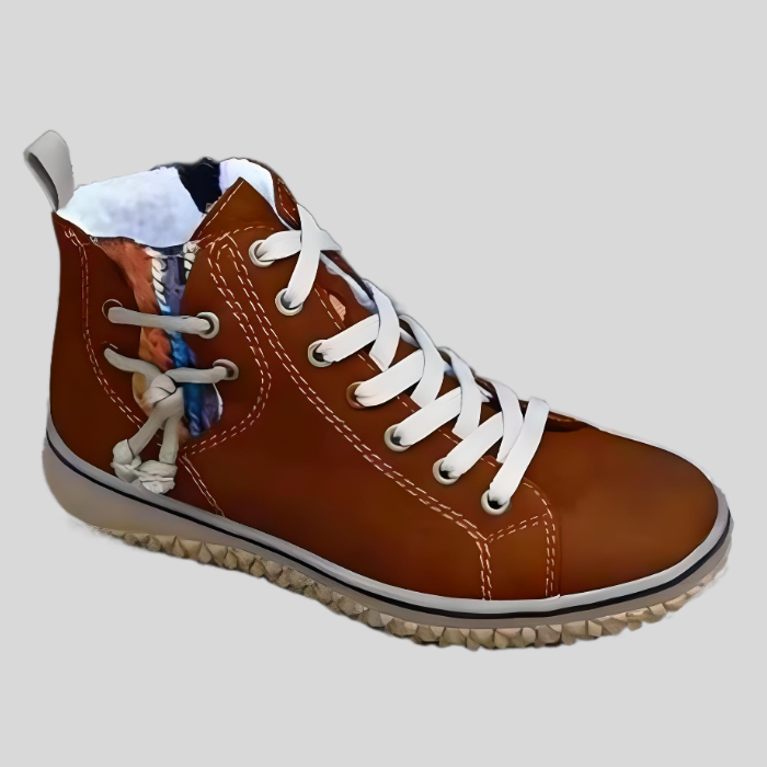 Laurence – High-Top Lace-Up Shoes with Side Lace Detail-Red-4.5-State of Style