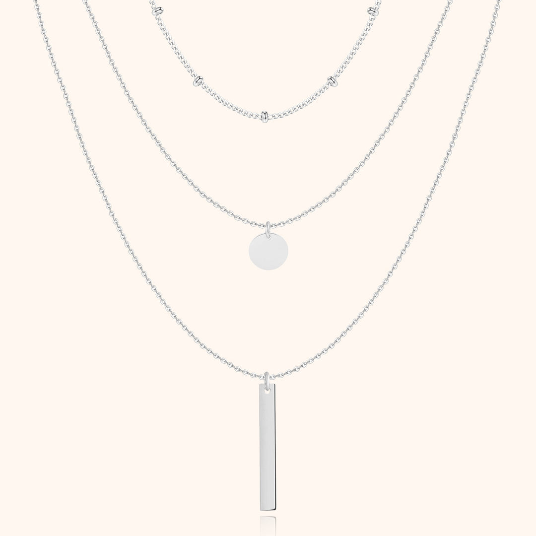 Layered Triple Necklace - Elise-Silver-State of Style