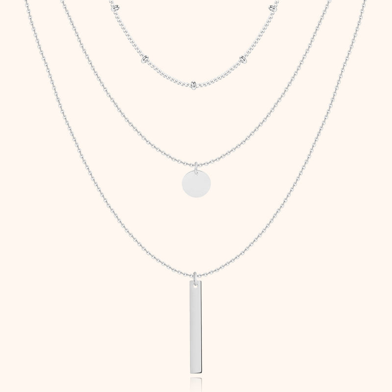 Layered Triple Necklace - Elise-Silver-State of Style