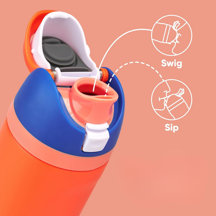 Leak-proof Insulated Stainless Steel Water Bottle with Straw - BPA-free-Pink-450 ml-State of Style