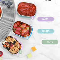 Leak-proof Stainless Steel Snack Containers with Silicone Lid - 250ml-Red/Purple/Pink-State of Style