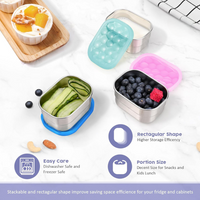 Leak-proof Stainless Steel Snack Containers with Silicone Lid - 250ml-Red/Purple/Pink-State of Style