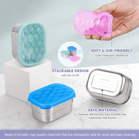 Leak-proof Stainless Steel Snack Containers with Silicone Lid - 250ml-Red/Purple/Pink-State of Style