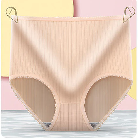 Leakproof High-Waisted Underwear – Camille (8-pack)-Skin colour-M-State of Style