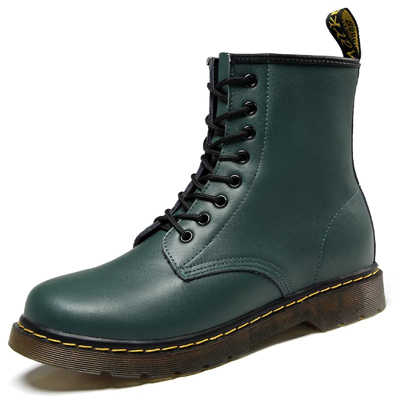 Leather Ankle Boots with Grip Sole – Victor-Green-4-State of Style