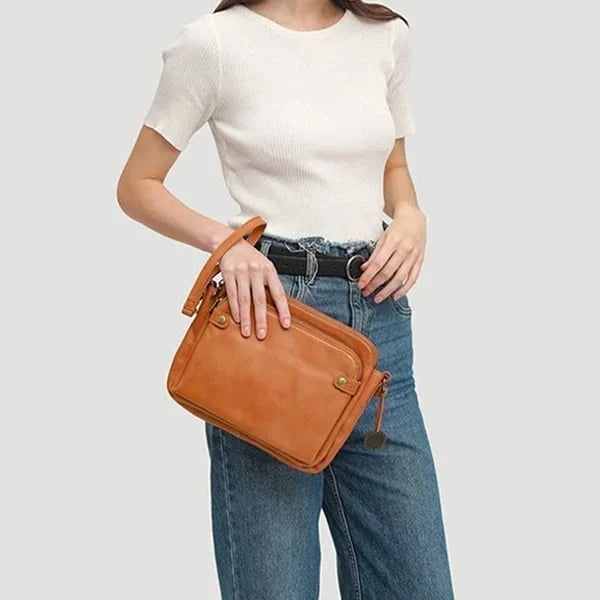 Leather Crossbody Shoulder Bag - PremierSatchel-Brown-State of Style