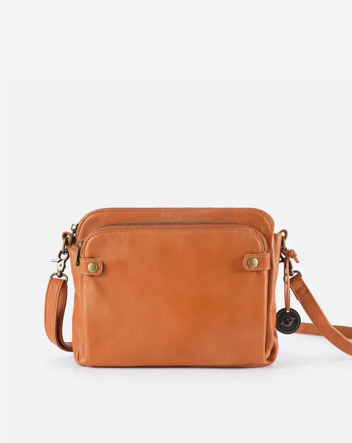 Leather Crossbody Shoulder Bag - PremierSatchel-Brown-State of Style