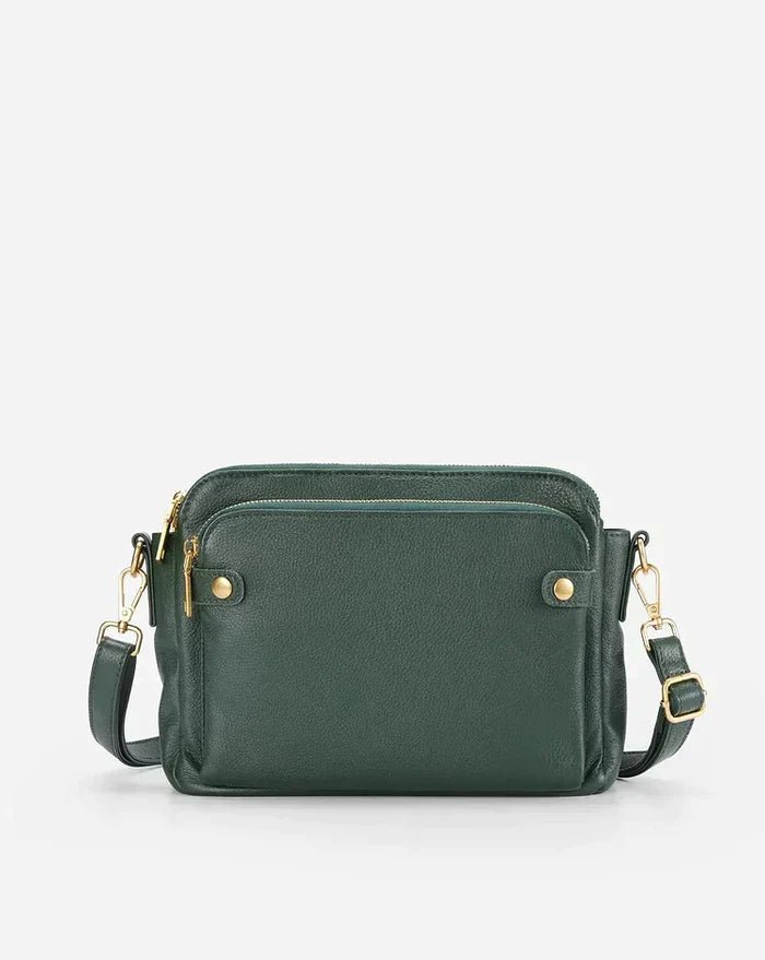 Leather Crossbody Shoulder Bag - PremierSatchel-Green-State of Style