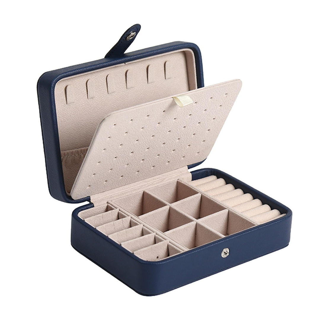 Leather Flip-Top Jewellery Box | Elegant Storage Solution-BLUE-State of Style