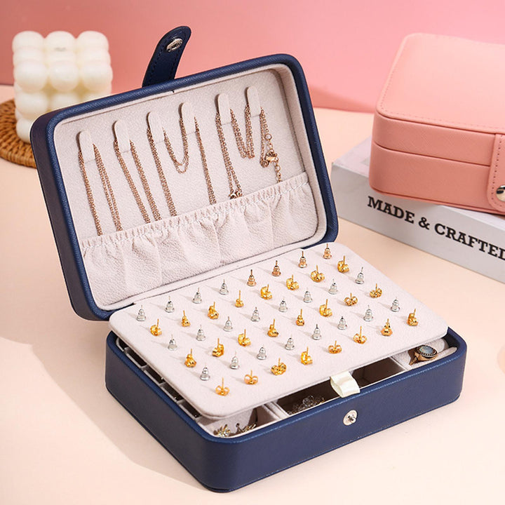 Leather Flip-Top Jewellery Box | Elegant Storage Solution-PINK-State of Style