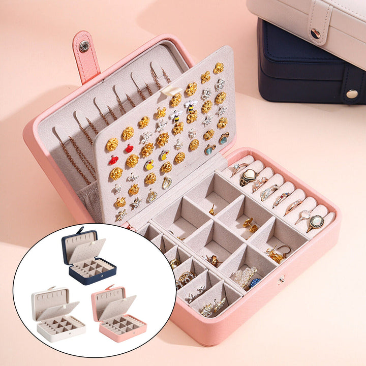 Leather Flip-Top Jewellery Box | Elegant Storage Solution-PINK-State of Style