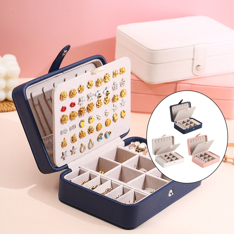 Leather Flip-Top Jewellery Box | Elegant Storage Solution-PINK-State of Style