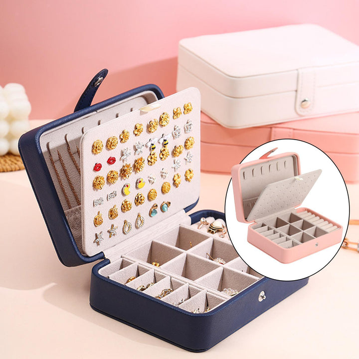 Leather Flip-Top Jewellery Box | Elegant Storage Solution-PINK-State of Style