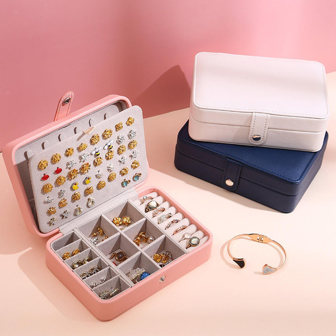 Leather Flip-Top Jewellery Box | Elegant Storage Solution-PINK-State of Style