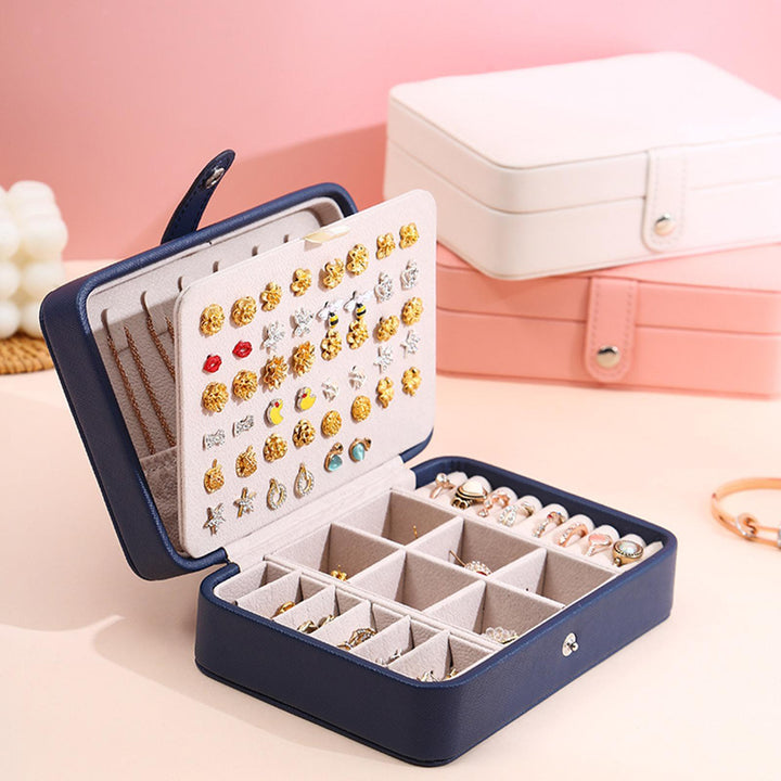 Leather Flip-Top Jewellery Box | Elegant Storage Solution-PINK-State of Style