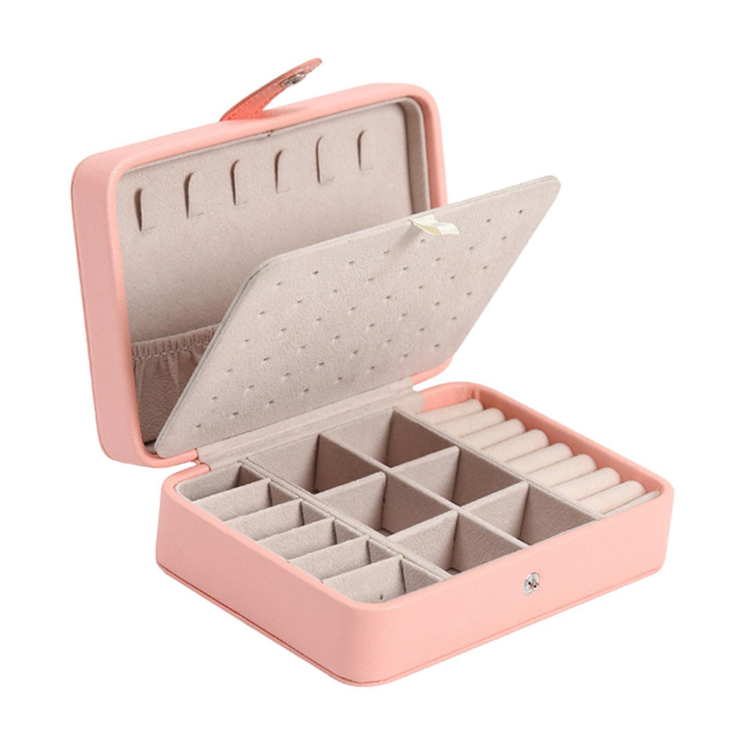 Leather Flip-Top Jewellery Box | Elegant Storage Solution-PINK-State of Style