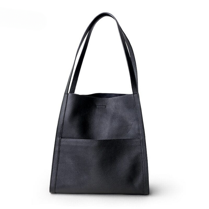 Leather Shoulder Bag - Aria-Black-State of Style