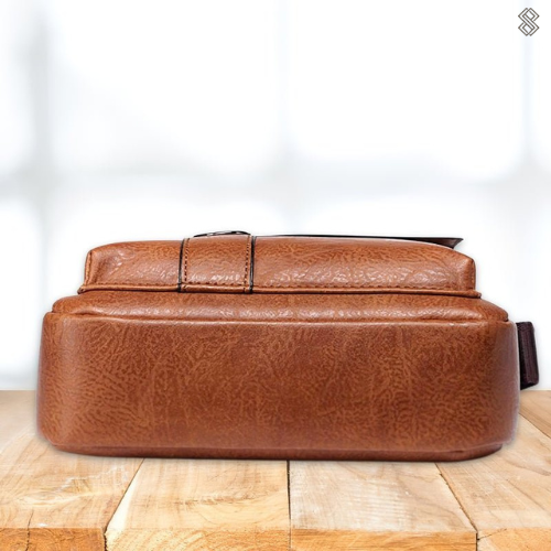 Leather Shoulder Bag - EleganceLuxe-Light Brown-State of Style