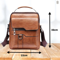 Leather Shoulder Bag - EleganceLuxe-Light Brown-State of Style