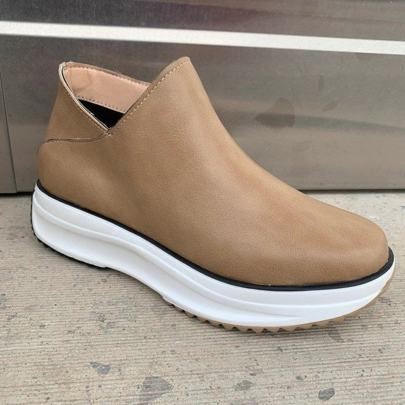 Leather Sneakers with Orthopedic Sole – Comfort & Style Combined-Orange-4.5-State of Style