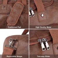 Large Leather Weekender Travel Bag with Shoe Pouch – Waterproof & Durable