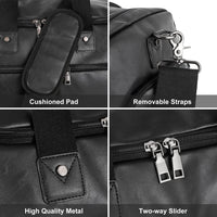 Large Leather Weekender Travel Bag with Shoe Pouch – Waterproof & Durable