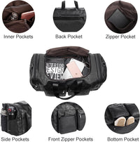 Large Leather Weekender Travel Bag with Shoe Pouch – Waterproof & Durable
