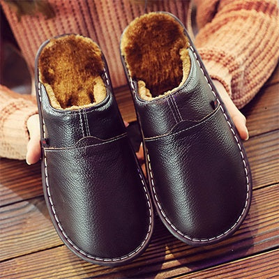 Leather Waterproof Men's Slippers - Matthias-Black-7-State of Style