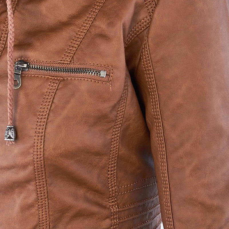 Leather Women's Summer Jacket - Amara-Khaki-S-State of Style