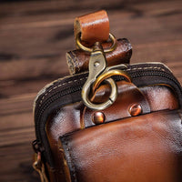 LeatherGuard Pro Men's Leather Waist Bag-Dark Brown-State of Style