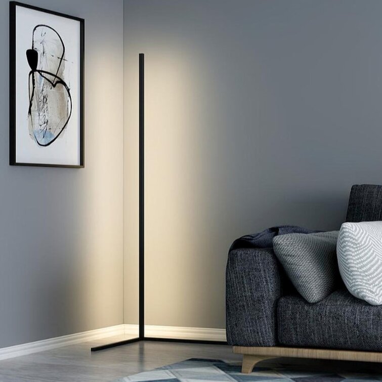 LED Design Corner Lamp with Remote Control – Viorra-Black-RGB + Warm + Cool Dimmable White-State of Style