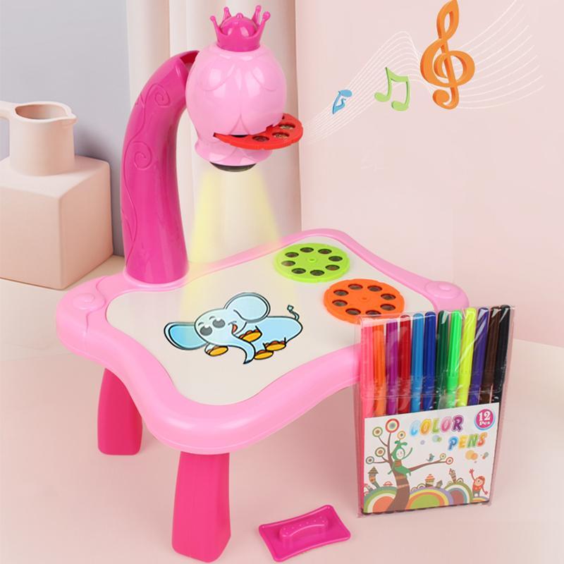 LED Drawing Projector with Music for Creative Kids - ArtBuddy-Pink-State of Style