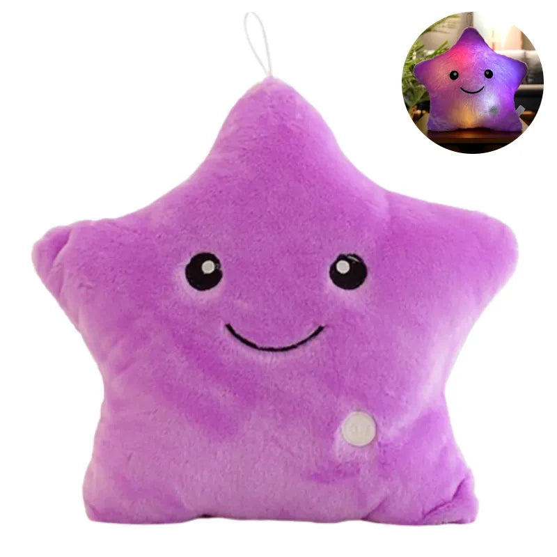LED Lighted Star Cuddle Cushion for Children - StarGlow-Purple-25 cm-State of Style
