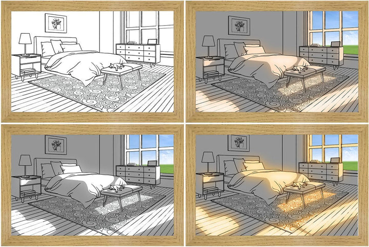 LED Lighting Painting – Luminza-Outside the window-23x17cm-State of Style