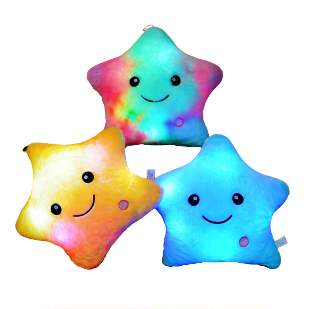 LED Lit Star Plush Pillow for Kids - StarGlow-25cm-Blue-State of Style