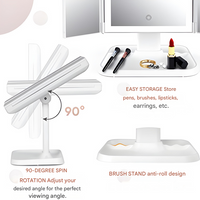 LED Make-up Mirror with Triple Lighting - Clara-White-State of Style