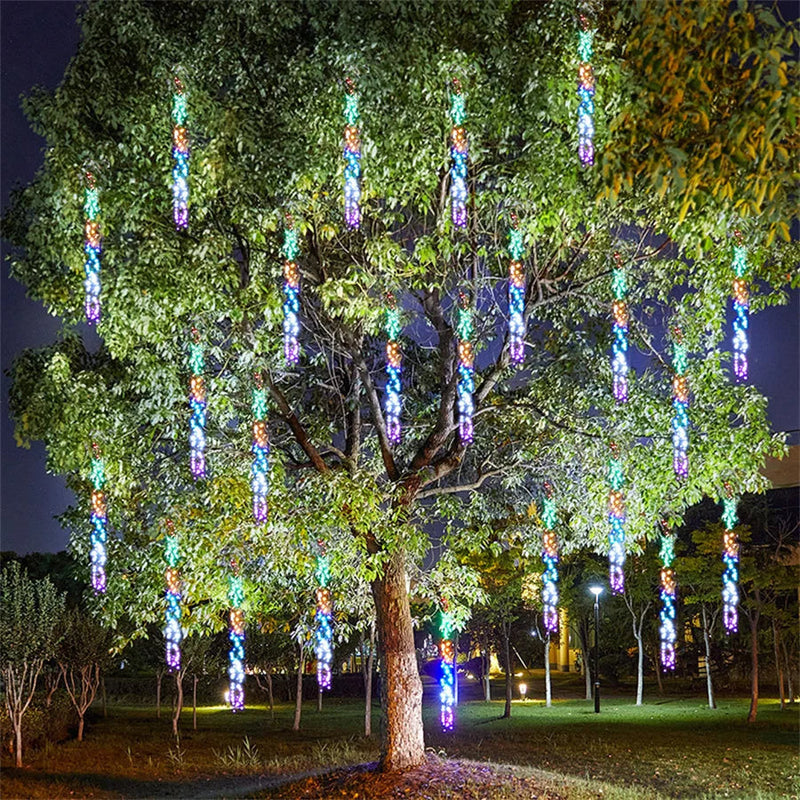 LED Meteor Shower Outdoor Lighting – Lumi-White-1 Chain 1 Adapter-State of Style
