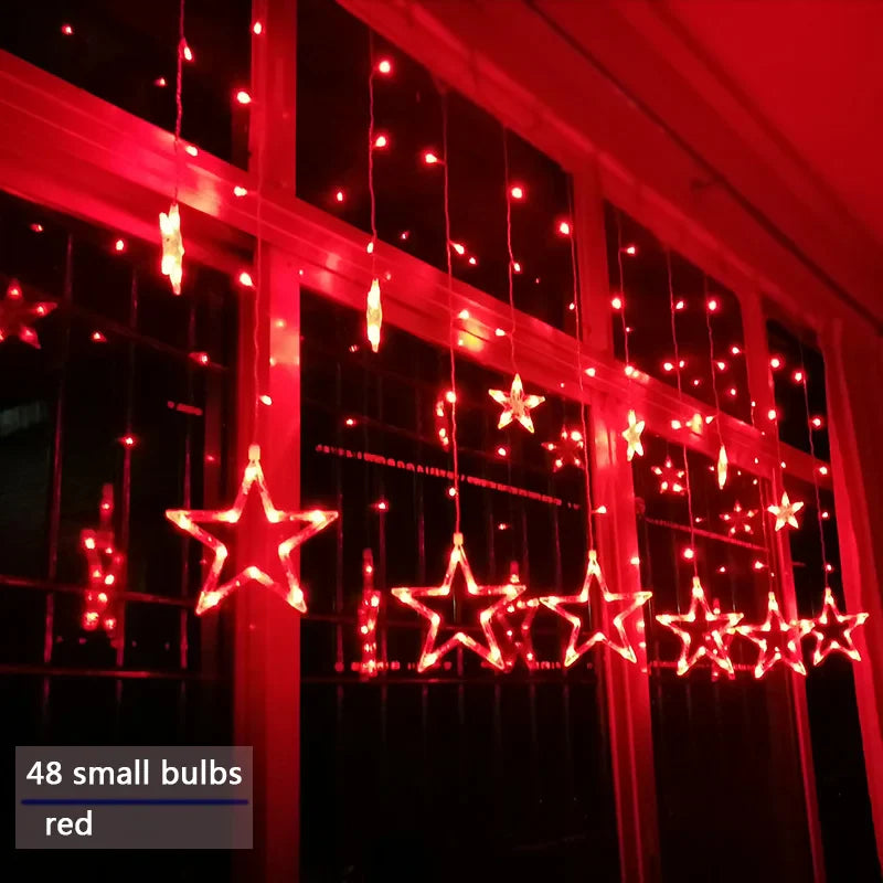LED Star Garland - StarryGlow-Button Control-Red-State of Style