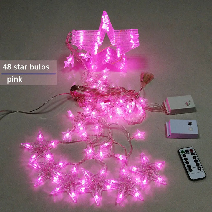 LED Star Garland - StarryGlow-Button Control-Warm/White-State of Style