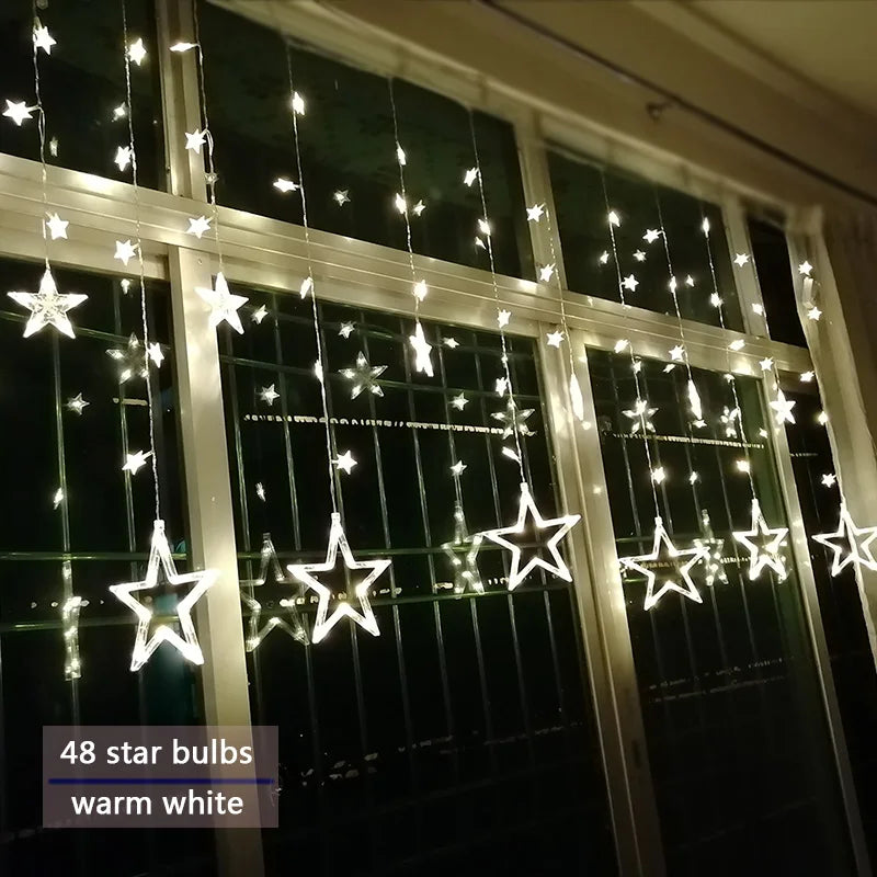 LED Star Garland - StarryGlow-Button Control-Warm/White-State of Style