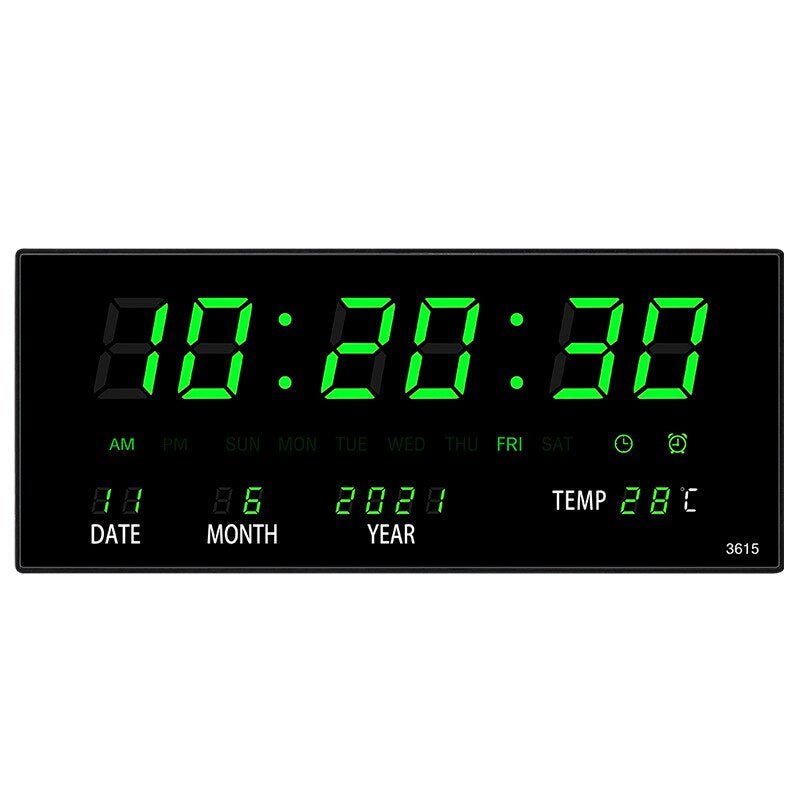 LED Wall Clock with Mirror Effect – Lumino-Green-State of Style