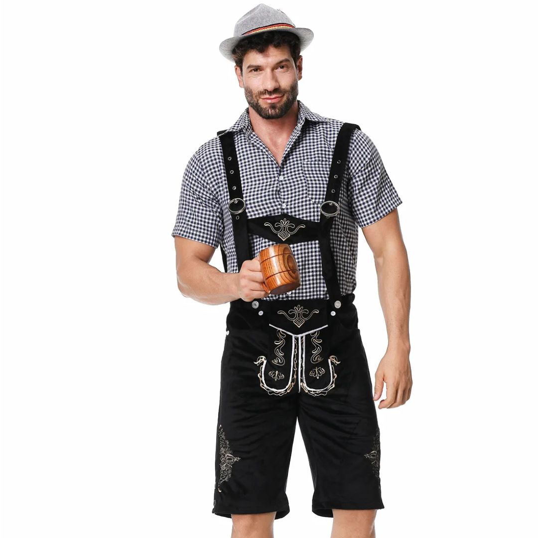 Lederhosen Carlos – Authentic Bavarian Oktoberfest Costume-Black-M-State of Style